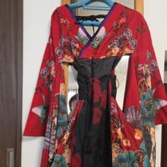 花魁風 コスプレ衣装 着物 赤 蝶々柄 花魁風 コスプレ衣装 着物 赤 蝶々柄 | Mercari