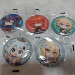原神 缶バッジ5個セット 【蛍・パイモン・モナ・ジン・ディルック