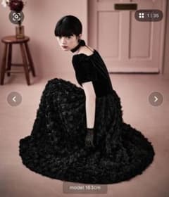 Etoll ベロアロゼットフレアドレス ブラック - メルカリ