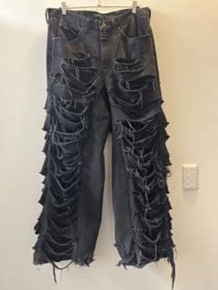 う*ん様 ALLCAPO ブラック ダメージ ワイドパンツ 初期 う*ん様 ALLCAPO ブラック ダメージ ワイドパンツ 初期 - メルカリ