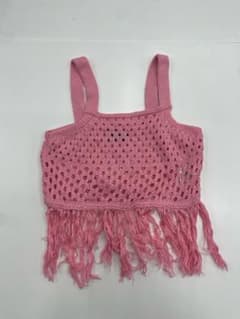 ASOS DESIGN ピンク フリンジ タンクトップ Sのサムネイル