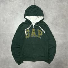 00s OLD GAP ジップパーカー　裏地サーマル　y2k 短丈
