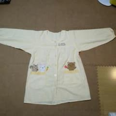 りす&うざぎ&くま　エプロン　長袖　黄色チェックのサムネイル