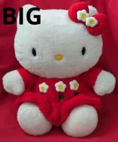 レア カオハナ ハローキティ BIG ぬいぐるみ レトロ サンリオ 赤