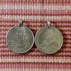 ネックレストップ ペンダントトップ 25セント キーホルダー ハワイ 革