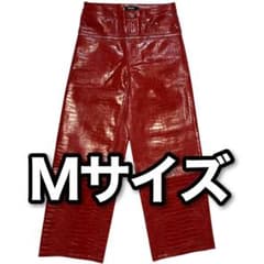 新品 Mサイズ goar.archive 赤 クロコ レザーパンツ - メルカリ
