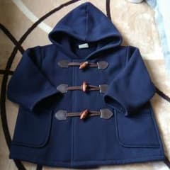 マーガレット様専用　ダッフルコート　90センチ　紺色のサムネイル