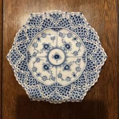 板*チ様 ロイヤル コペンハーゲン ブルーフルーテッド　ダブルレース19cm皿 板*チ様 ロイヤル コペンハーゲン ブルーフルーテッド ダブルレース