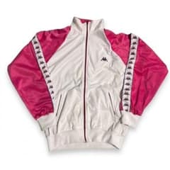 80sKappa vintage古着トラックジャケット XL　ピンクホワイトのサムネイル
