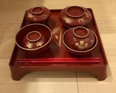 お食い初め 食器セット 寿 膳付き　男の子用のサムネイル