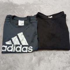 売れましたアディダス140センチと黒シャツ130センチ2セット adidas Tシャツ 130センチ GU黒Tシャツ 140センチ - メルカリ