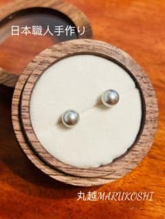 【フォロワー限定セール❣️】日本職人手作極照国産6㍉グレイ真珠シルバーピアスのサムネイル