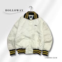 USA製 Holloway スタジャン 白 黒 黄 チーム刺繍 M - メルカリ