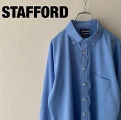 STAFFORDスタッフォードBDブルーシャツボタンダウンUS古着アメのサムネイル