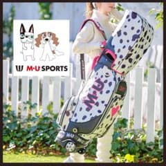 M•U SPORTS ショルダー付き　カートバッグ　ダルメシアン柄　新品未使用 訳有 未使用 エムユースポーツ ダルメシアン柄キャスター付キャディ