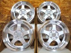 新品5本スポーク 5.5J 4枚 深リム 逆ゾリ シルバー 軽四ツライチ