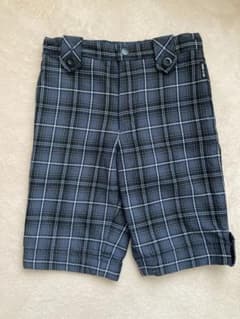 COMME CA ISM ネイビーグレーチェックハーフパンツ120美品のサムネイル
