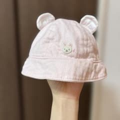 MIKI HOUSE ベビー帽子 ピンク うさぎ SSサイズ値下げ♡のサムネイル
