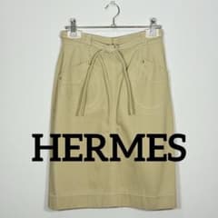 HERMES エルメス スカート ベージュ リボン 美品 36 - メルカリ