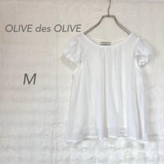 オリーブデオリーブ/フリル袖ブラウス/白/シフォン透け感/きれいめ/フェミニン