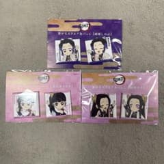 鬼滅の刃　繋がるスクエア缶バッジ　胡蝶しのぶ　栗花落カナヲ　胡蝶カナエ