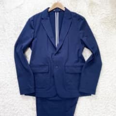 ZARA シアサッカー セットアップ スーツ ネイビー M テーラード 上下