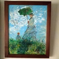 油絵 散歩、日傘をさす女 モネ 模写 6号 F6 - メルカリ