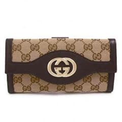 GUCCI 長財布 財布 Wホック SUKEY キャンバス ベージュ×ブラウンのサムネイル