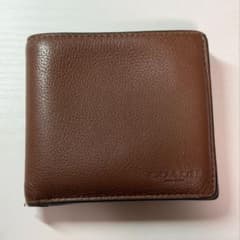 COACH 二つ折り財布 ブラウン レザーのサムネイル