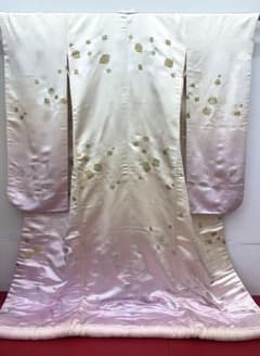◉緊急在庫処分◉中古正絹シンプル打掛⚫︎白/薄紫オーガン打掛の下着にT517-64 中古⚫︎正絹⚫︎シンプル打掛⚫︎白/薄紫⚫︎オーガンジー打掛の下着