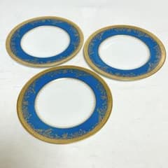 Haviland アビランド ポンパドール ブルーのプレート青と金の皿 セット
