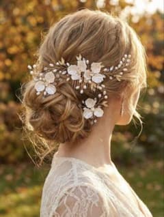 ウェディング ヘッドドレス 3点セット ヘアコーム ヘアピンのサムネイル
