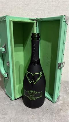 ANGEL CHAMPAGNE HALO 緑 空き瓶 専用ケース付きのサムネイル