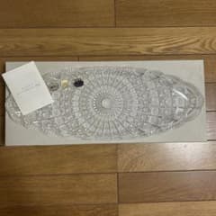 未使用 ボヘミア 大皿 クリスタル 縦約19cm 横約45cm 食器 ボヘミアン