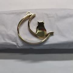 レジン枠 チャーム 三日月と猫 ゴールド16個セットのサムネイル
