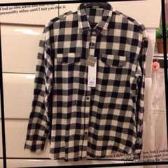 新品 GU スタッズギンガムチェックネルシャツのサムネイル