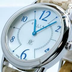 469 セリーヌ トリオンフ ラウンド マカダム シェル 青針 腕時計 希少  