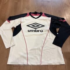 umbro メッシュ長袖シャツ Lサイズ ホワイト/ブラック/ピンクのサムネイル