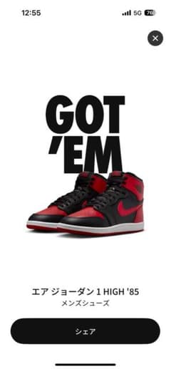 Nike Air Jordan 1 High 85 "Bred" (2025)のサムネイル