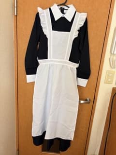メイド服 コスプレ衣装 ロング丈 ブラック×ホワイト ハロウィンのサムネイル