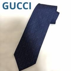 GUCCI ネクタイ ネイビー スクエア柄