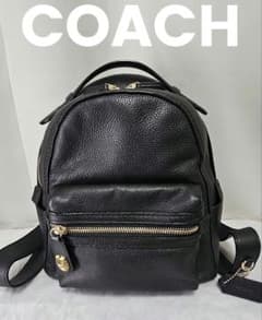 ✨ COACH ✨ ポリッシュドペブルレザー　ミニリュック　ゴールド金具 黒 ✨ COACH ✨ ポリッシュドペブルレザー ミニリュック ゴールド金具 黒