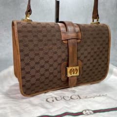 ✨美品✨GUCCI GG ショルダーバッグ ブラウン ベージュ レザー金具