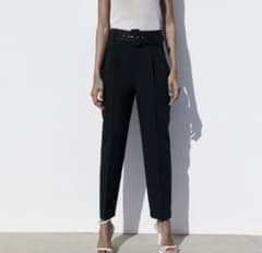 ZARA 布張りベルト付きパンツのサムネイル