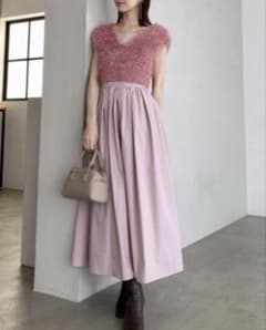 【SNIDEL】ファーライクニットベスト&キャミセットワンピースのサムネイル