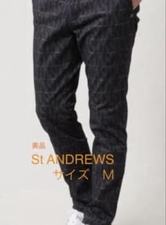 美品】St ANDREWS 総柄 メンズパンツ Mブラック - メルカリ