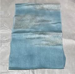 着物用/帯揚げ/正絹/水色地に金銀のサムネイル