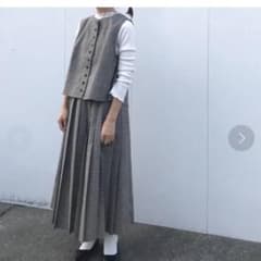 PARICI 平織りWチェック切替プリーツスカートのサムネイル