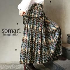 ☆値下げ☆somari プリーツロングスカート 　マルチカラーのサムネイル
