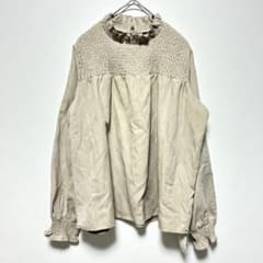 タグ付き　ヴィオラエヴィオラ　ブラウス　長袖　フリル　ハイネック　茶色　春夏秋